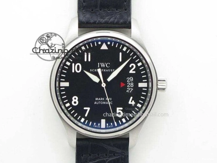 MIROTIME 0721 Mark XVII 1:1 MK Maker Best Edition SS Black Dial On Black Leather Strap A Sporty 7372